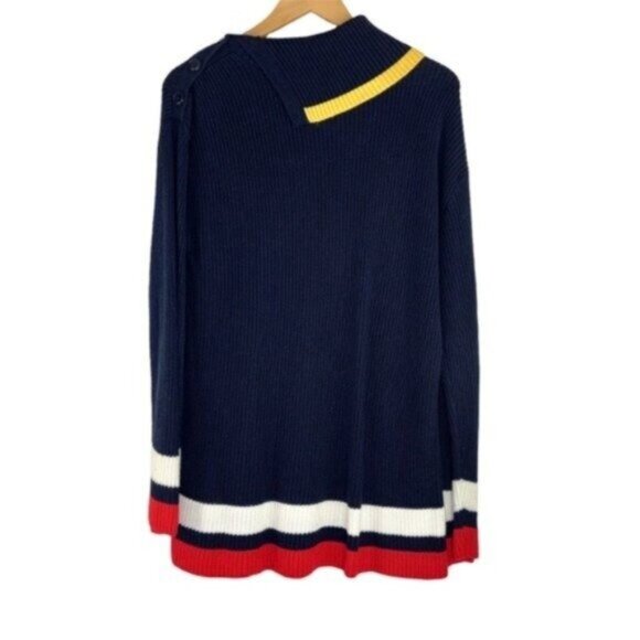 Talbots Knit Pullover Spliced Cowlneck Sweater Colorblocked - Picture 6 of 7